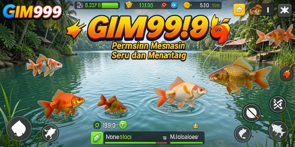 Tampilan gameplay GIM999 yang menampilkan pengalaman memancing yang seru.