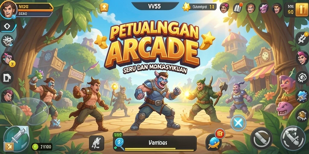 Screenshot gameplay VV55 menampilkan aksi seru dalam petualangan Arcade.